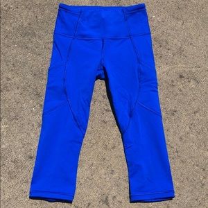 Lululemon 4 outrun crop leggings blue